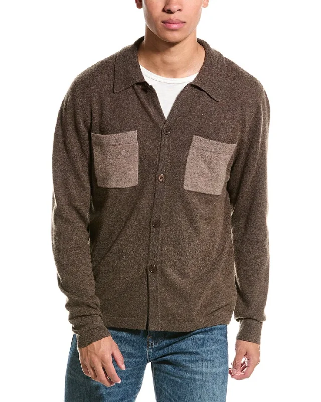 Men's trendy cable sweater-Kier+J Wool & Cashmere-Blend Overshirt