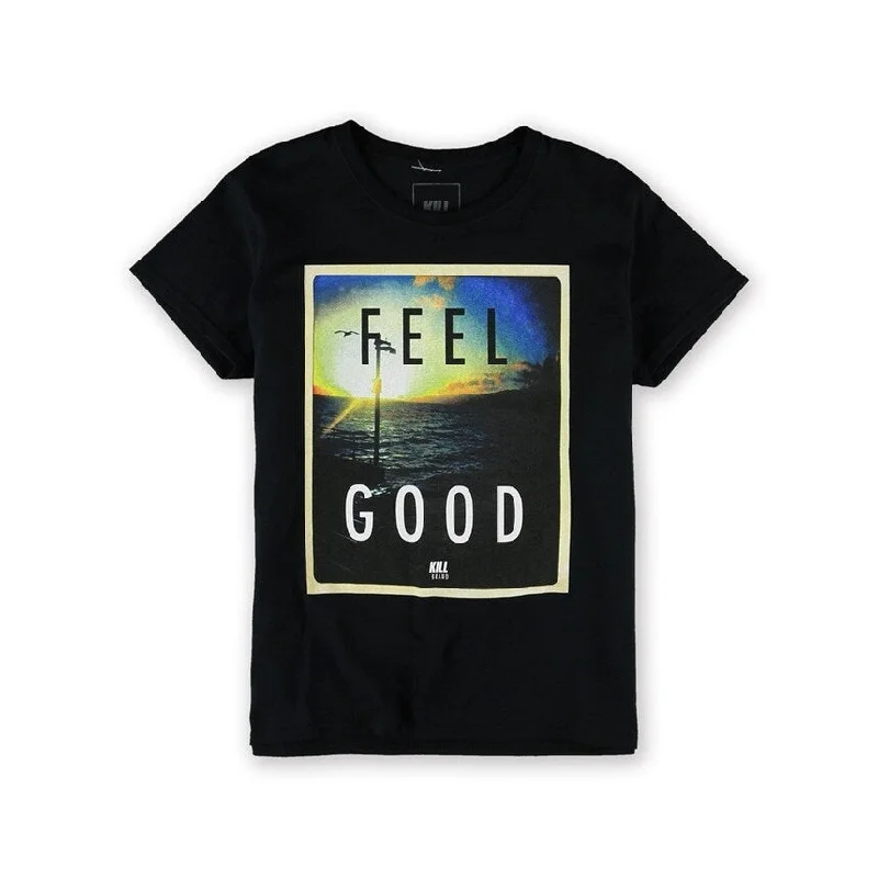 Men's short-sleeve trendy pattern top-Kill Brand Mens The Feel Good Graphic T-Shirt, Black, Large