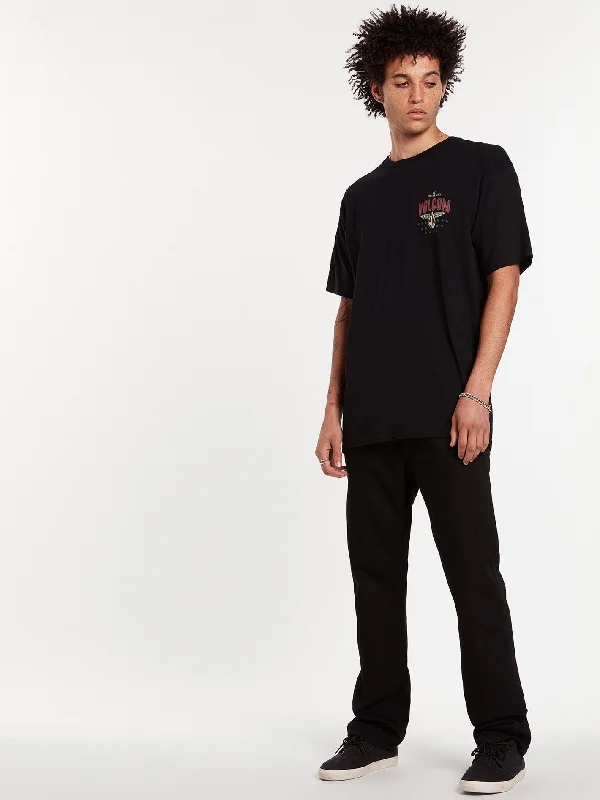 Men's short-sleeve white tee-Kinkade Regular Fit Jeans - Black On Black