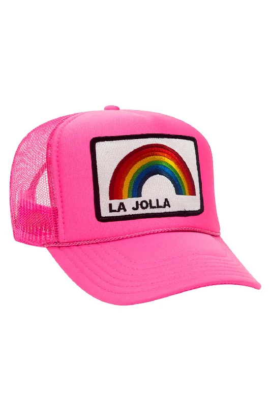 Men's short-sleeve cotton t-shirt-LA JOLLA RAINBOW VINTAGE TRUCKER HAT