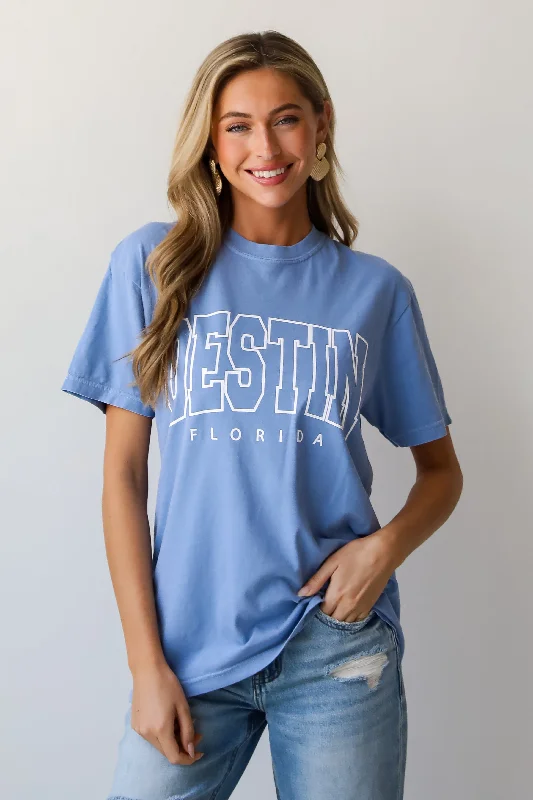 Men's short-sleeve everyday wear top-Light Blue Destin Florida Tee