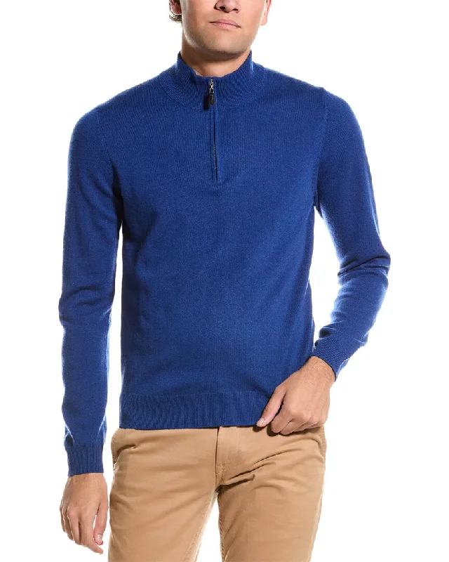 Men's chunky cotton cardigan-Mette Quarter Zip Cashmere Pullover