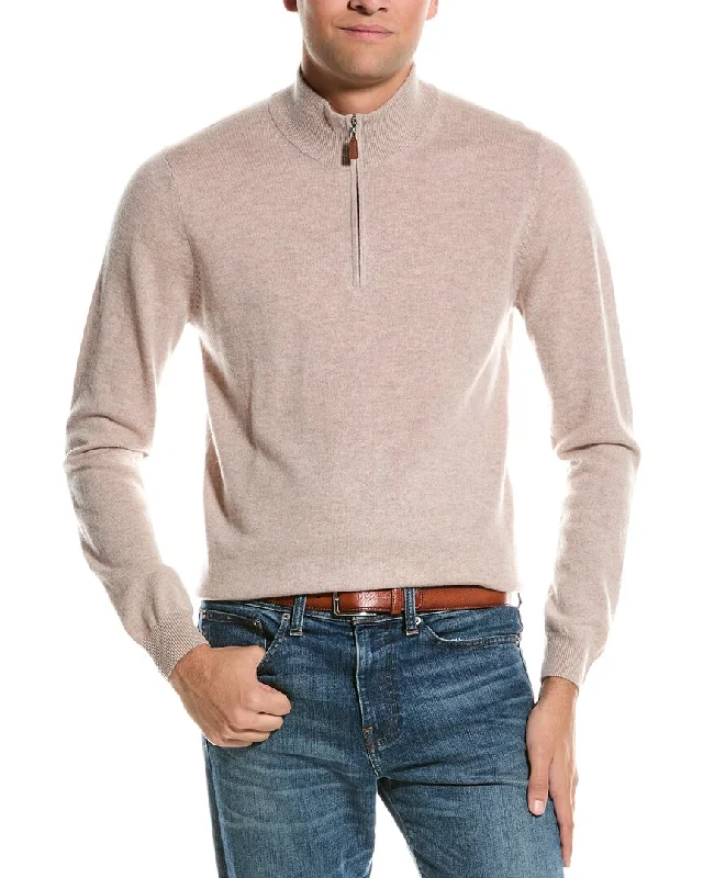 Men's classic cotton pullover-Mette Quarter Zip Cashmere Pullover