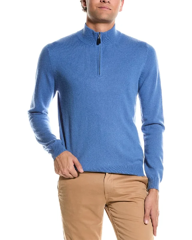 Men's cozy cotton cardigan-Mette Quarter Zip Cashmere Pullover