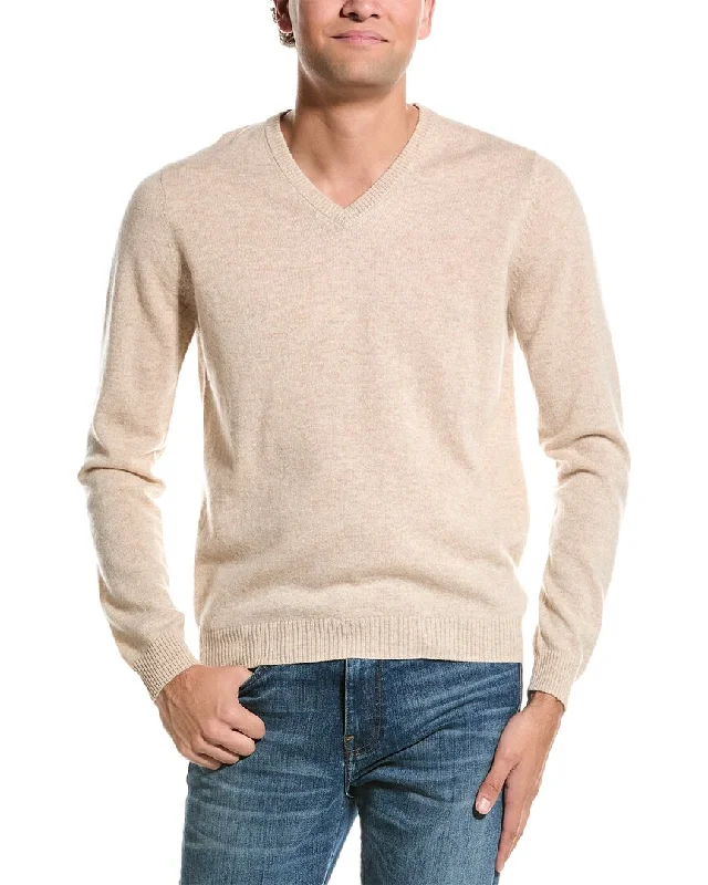 Men's slim cable sweater-Mette V-Neck Cashmere Sweater