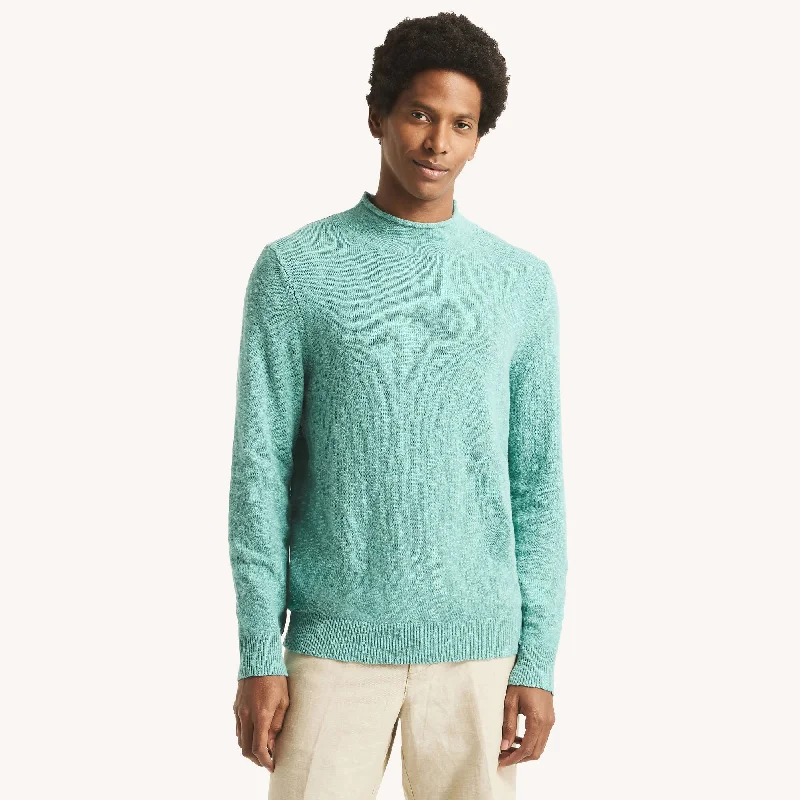 Men's slim cable sweater-Nautica Mens Linen Crewneck Sweater