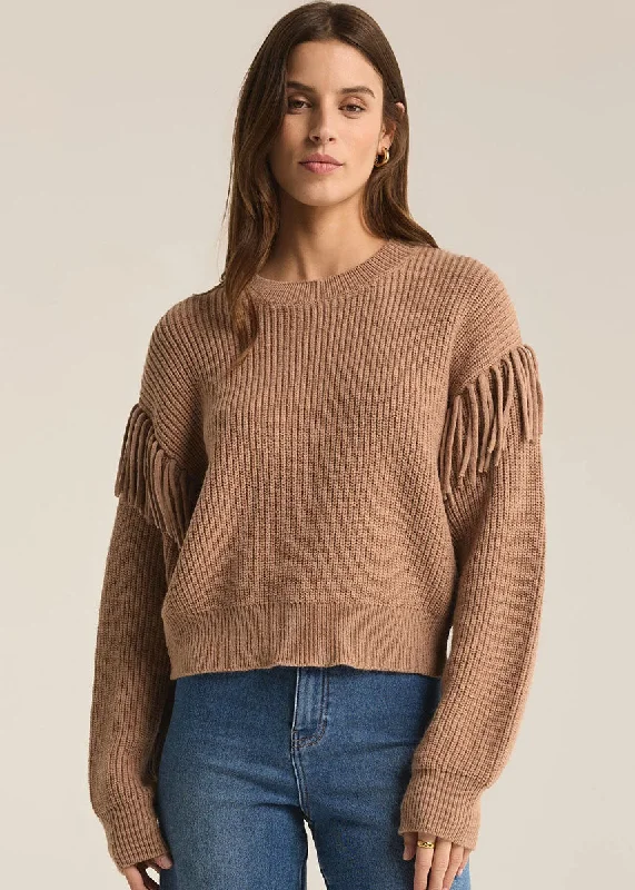 Men's lightweight wool sweater-On The Fringe Sweater - Campfire