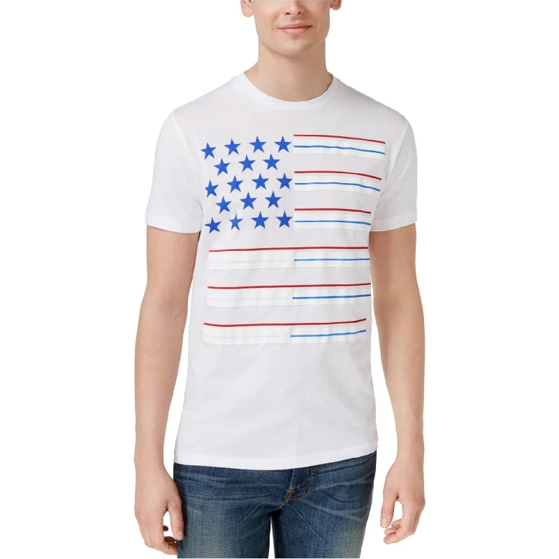 Men's short-sleeve casual striped top-Ring Of Fire Mens Crew Print Graphic T-Shirt