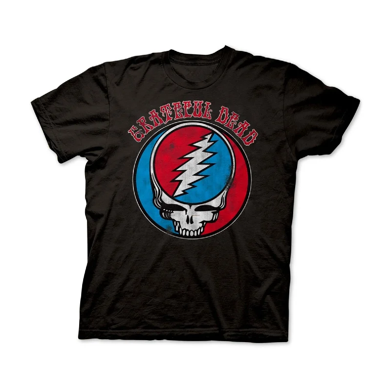 Men's short-sleeve versatile summer top-Ripple Junction Mens Grateful Dead Graphic T-Shirt, Black, Medium