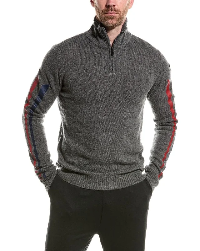 Men's slim wool pullover-Rossignol Signature Sleeve Wool & Cashmere-Blend 1/4-Zip Sweater