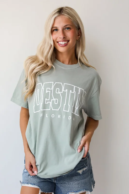 Men's short-sleeve sport casual top-Sage Destin Florida Tee