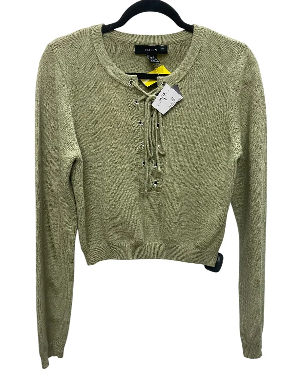 Men's luxury turtleneck sweater-Sweater By Forever 21 In Green, Size: L