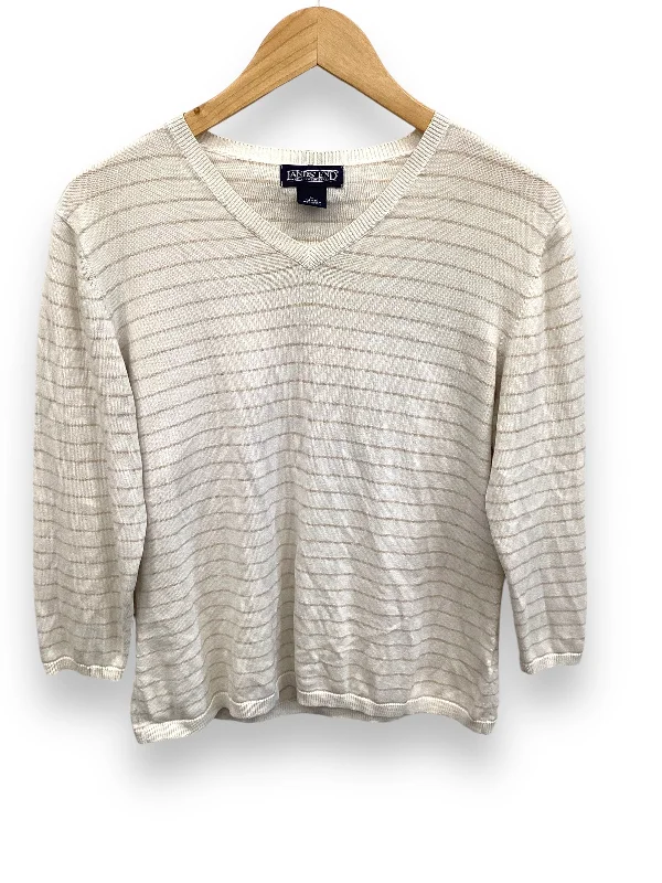 Men's lightweight knit pullover-Sweater By Lands End In Cream, Size: L