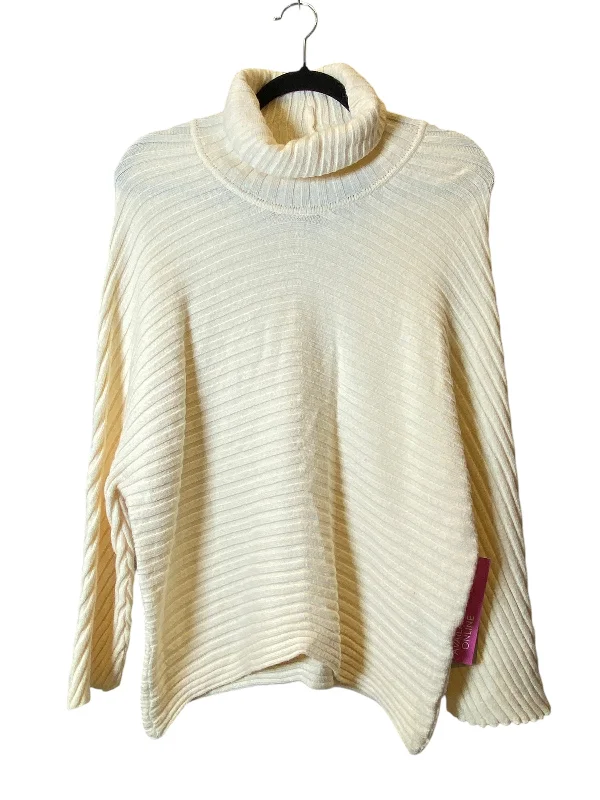 Men's breathable cashmere sweater-Sweater By Larry Levine In Cream, Size: M