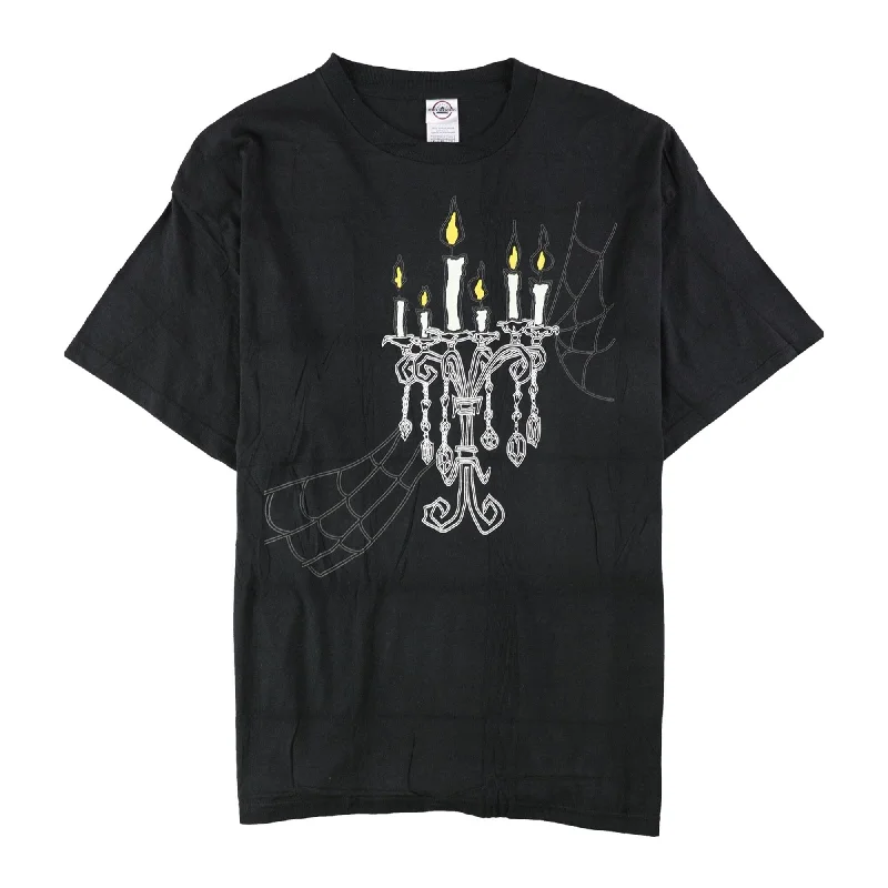 Men's short-sleeve casual top-Tags Weekly Mens Candle Graphic T-Shirt, Black, X-Large