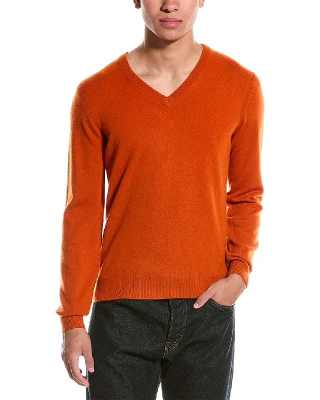 Men's warm cable pullover-Todd Snyder Cashmere V-Neck Sweater