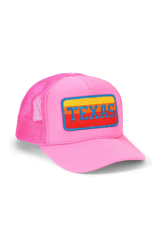 Men's short-sleeve comfy tee-UNIVERSITY OF TEXAS VINTAGE LOW RISE TRUCKER - NEON PINK