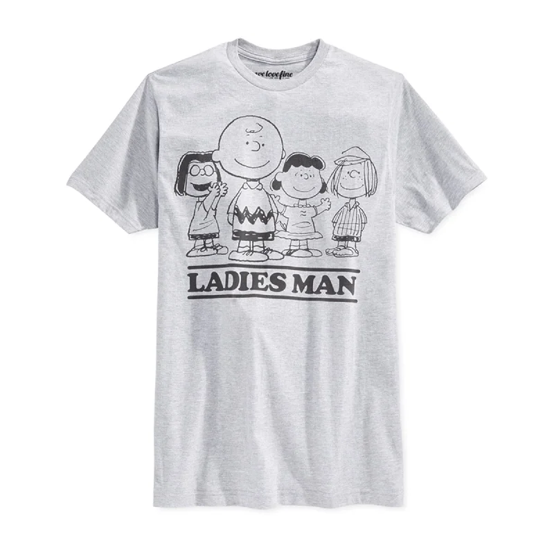 Men's short-sleeve soft v-neck shirt-We Love Fine Mens Ladies Man Graphic T-Shirt, Grey, Small