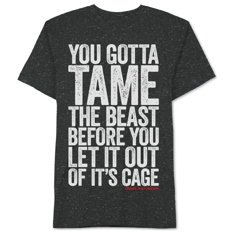 Men's short-sleeve crew neck top-Zoolander Mens Tame The Beast Graphic T-Shirt