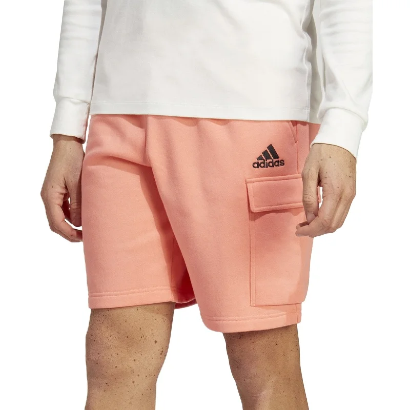 Men's classic straight jeans-adidas Men's Essentials Fleece Cargo Shorts Orange Size Medium