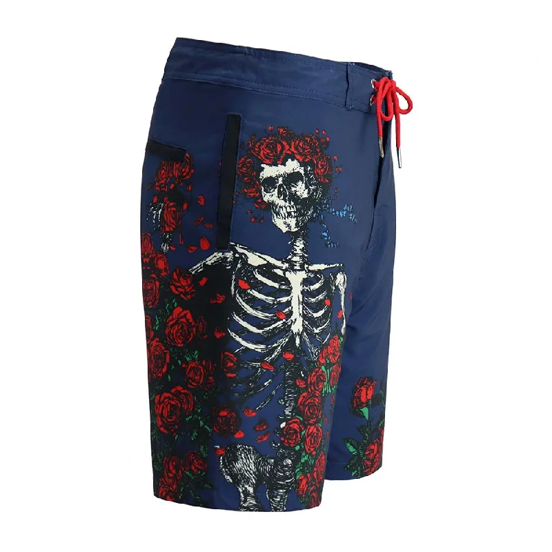 Men's dark cargo pants-Grateful Dead | 48-54 Hybrid Board Shorts | Navy Bertha