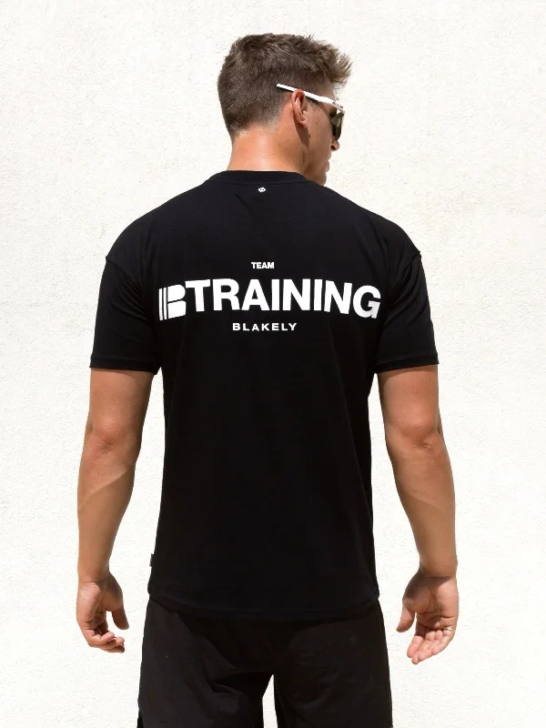 Men's short-sleeve relaxed summer shirt-Apex Training T-Shirt - Black