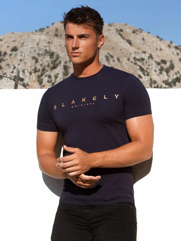 Men's short-sleeve workout top-Imola T-Shirt - Navy