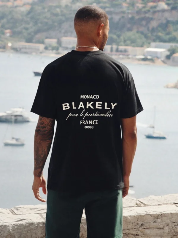 Men's short-sleeve relaxed fit top-Monaco Relaxed T-Shirt - Black