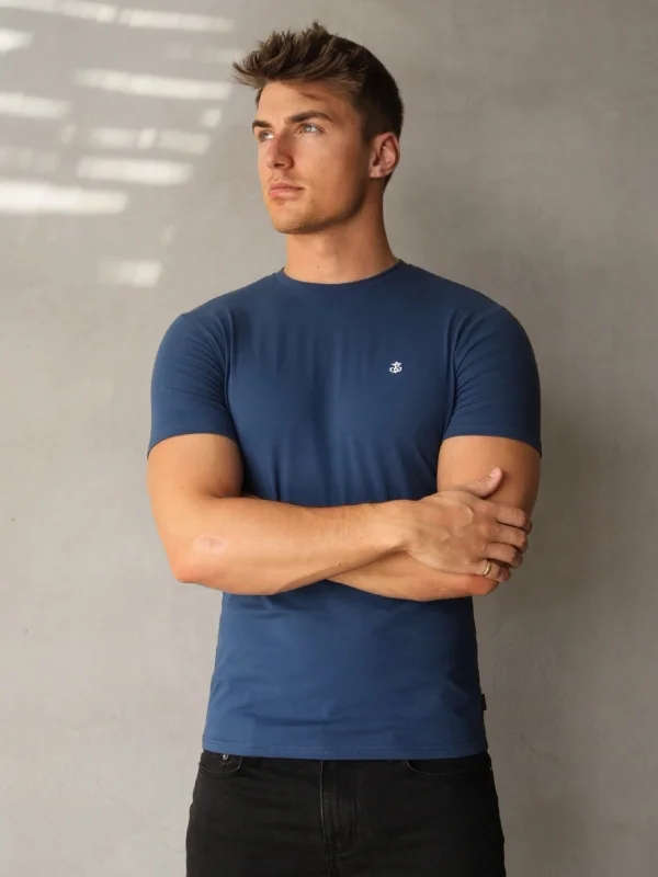 Men's short-sleeve cotton t-shirt-Pescara T-Shirt - Navy