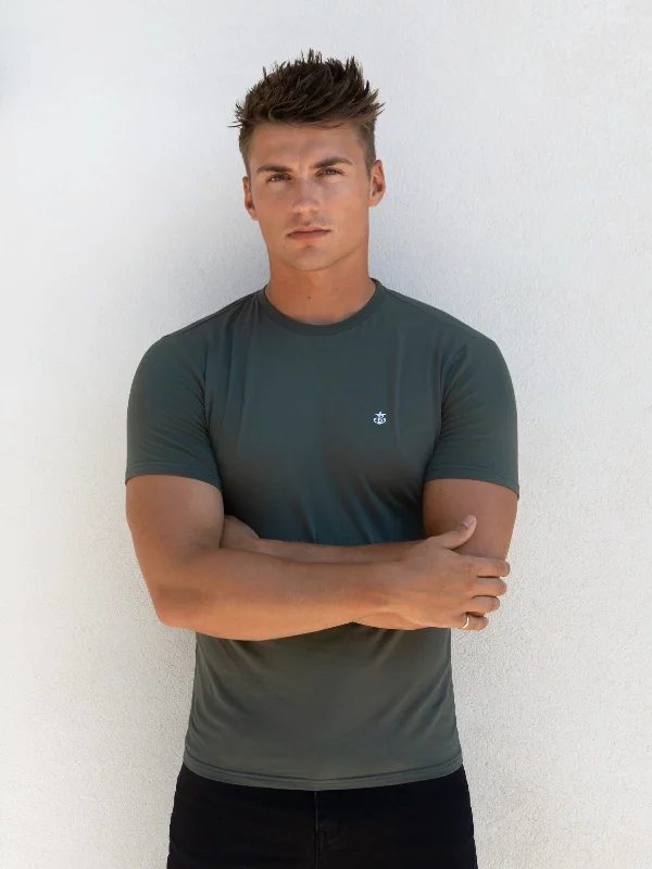 Men's short-sleeve moisture-wicking top-Renzo T-Shirt - Khaki Green