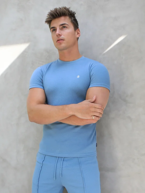 Men's short-sleeve luxury top-Verona Slim T-Shirt - Light Blue