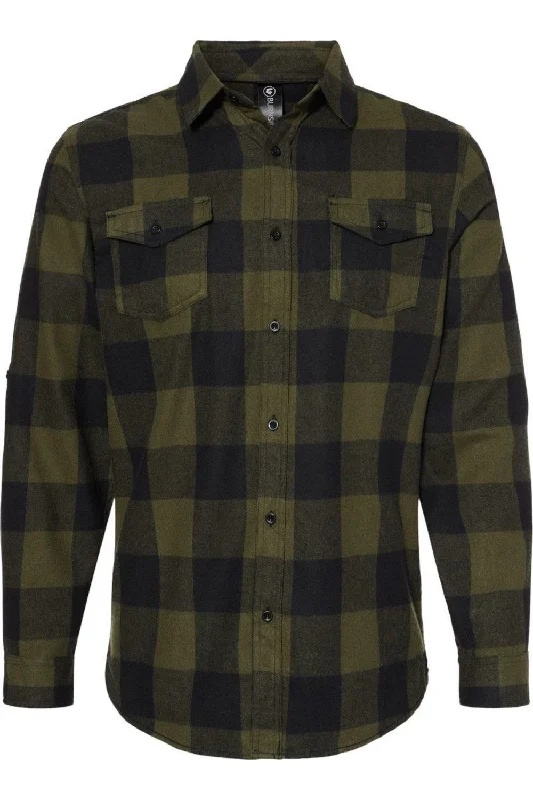 Men's short-sleeve denim shirt-Burnside Yarn-Dyed Long Sleeve Flannel Shirt