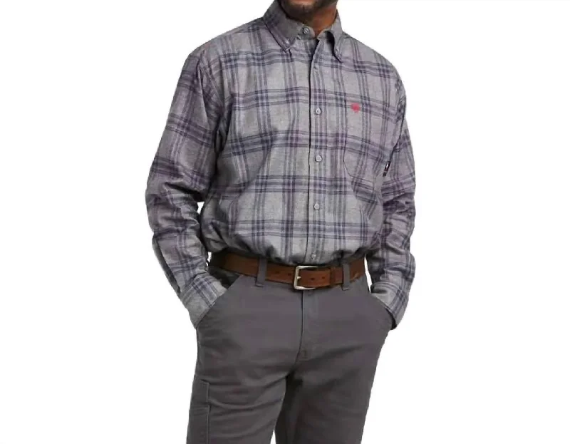 Men's modern business shirt-Byers Work Shirt In Charcoal Heather