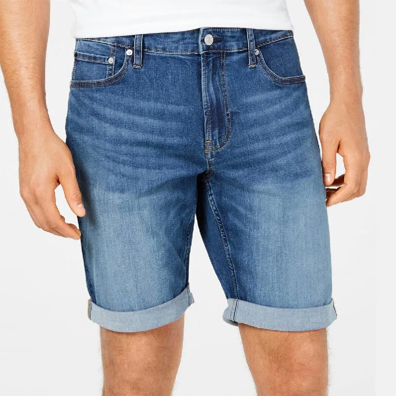 Men's tailored cargo pants-Calvin Klein Men's Denim Jean Slim Shorts Blue Size 32"