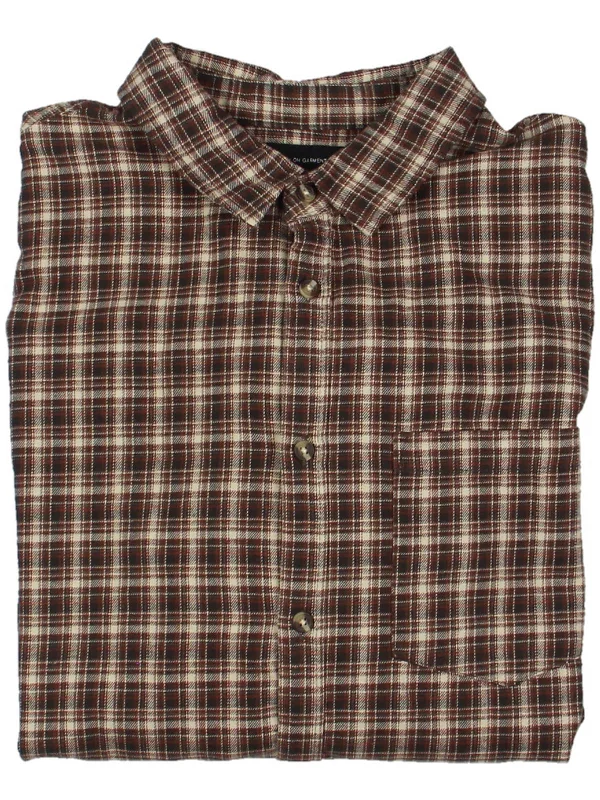 Men's long-sleeve flannel shirt-Camden Mens Plaid Collared Button-Down Shirt