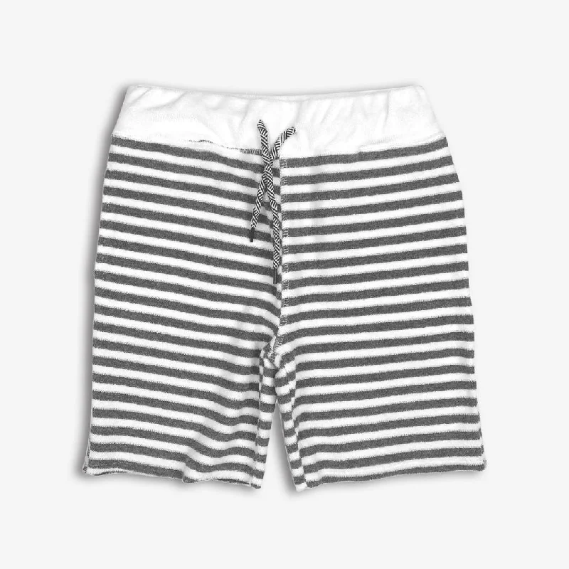 Men's casual denim jeans-Camp Shorts | Grey Stripe Terry