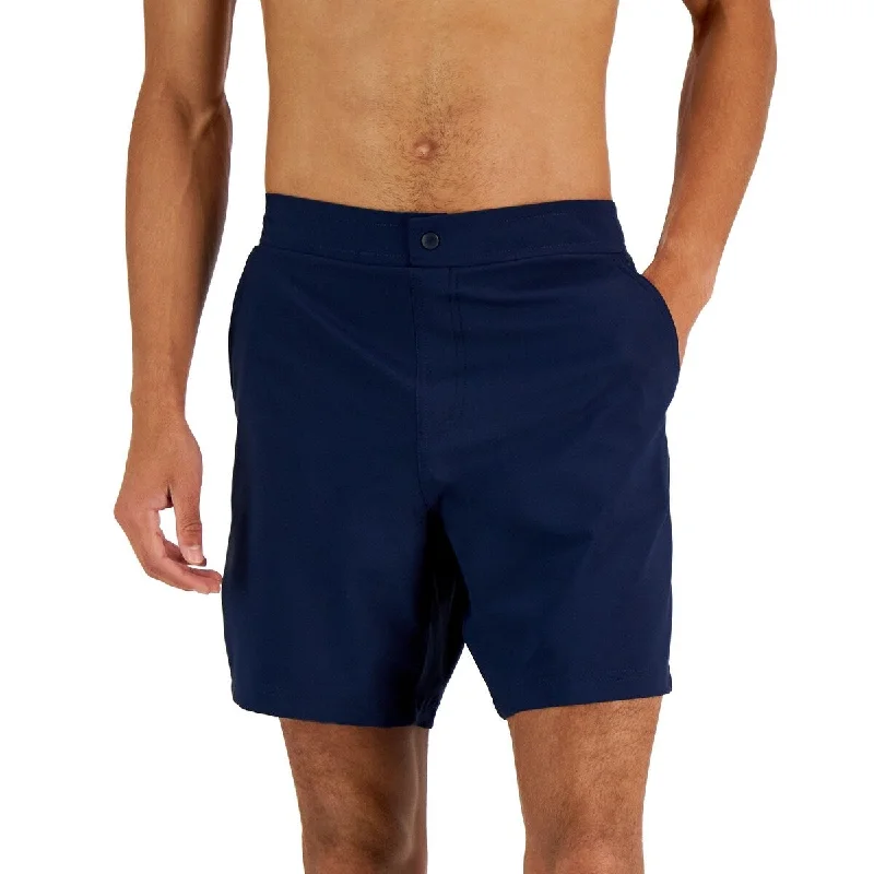 Men's relaxed jeans-Club Room Men's Beach To Boardwalk Swim Shorts Blue Size XX-Large