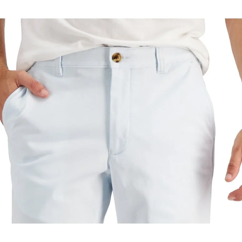 Men's slim fit khaki pants-Club Room Men's Regular Fit 9 4 Way Stretch Shorts White Size 40