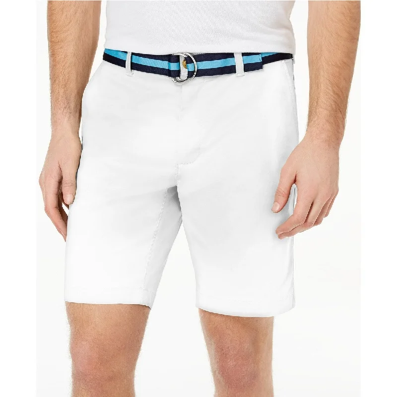 Men's skinny cargo pants-Club Room Mens Slim Fit Stretch Shorts White - 44