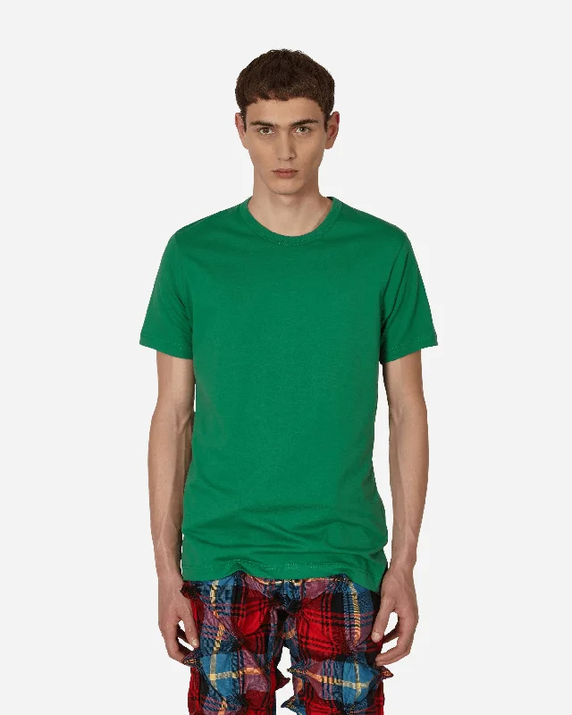 Men's short-sleeve soft white shirt-Rear Logo T-Shirt Green