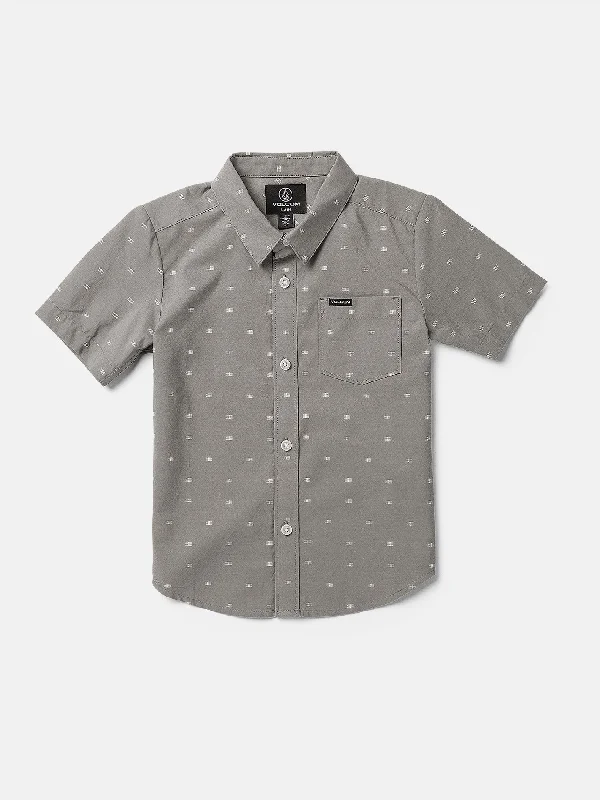 Men's modern business shirt-Little Boys Crownstone Short Sleeve Shirt - Moonbeam