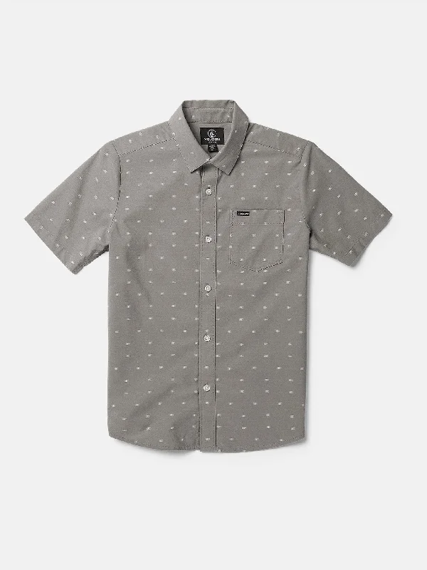 Men's casual button-up shirt-Big Boys Crownstone Short Sleeve Shirt - Moonbeam