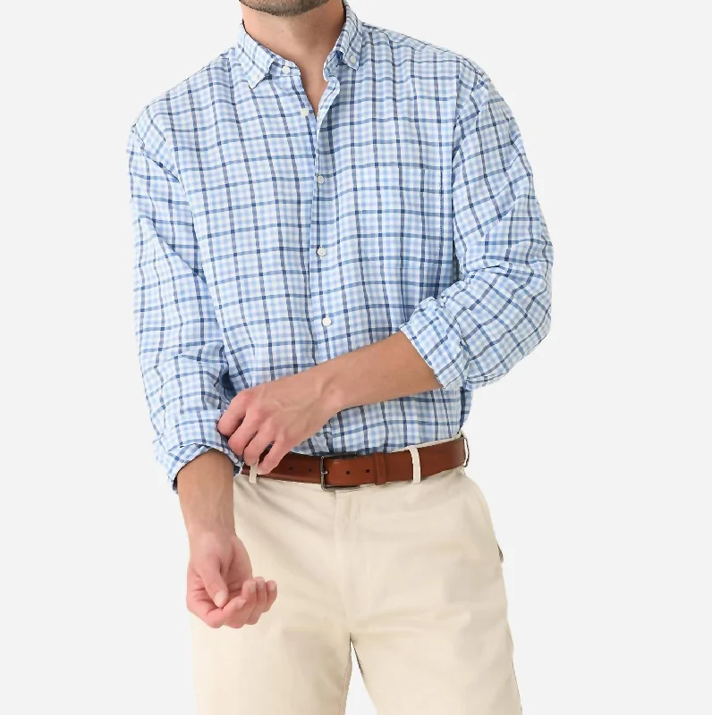 Men's casual striped shirt-Fennimore Button-Down Shirt In Blue