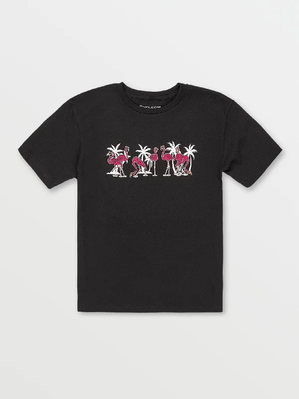 Men's slim casual shirt-Little Boys Flamingbros Short Sleeve Shirt - Black