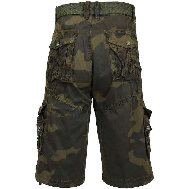 Men's tailored casual pants-Galaxy By Harvic Men's Camo Cargo Shorts Green Size 34