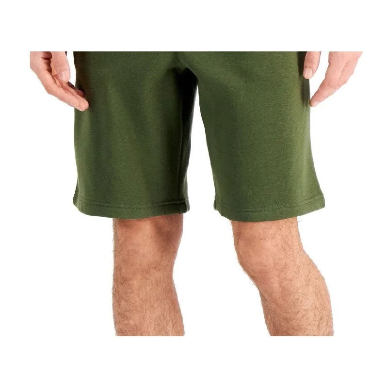 Men's rugged chino pants-Id Ideology Men's Fleece Shorts Green Size X-Large