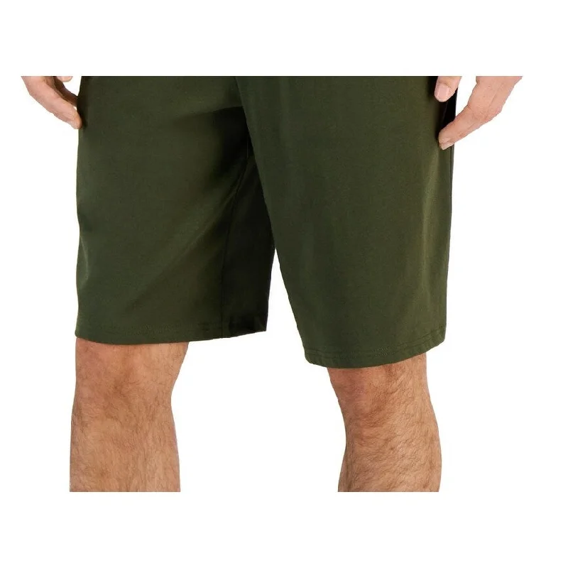 Men's soft khaki pants-Id Ideology Men's Regular Fit Jersey Knit Shorts Green Size Medium