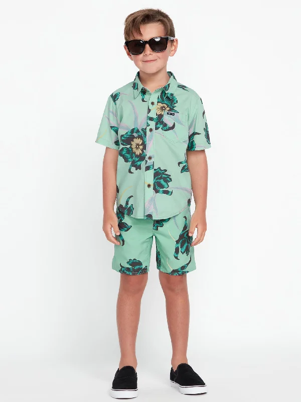 Men's bold formal shirt-Little Boys Island Time Short Sleeve Shirt - Ice