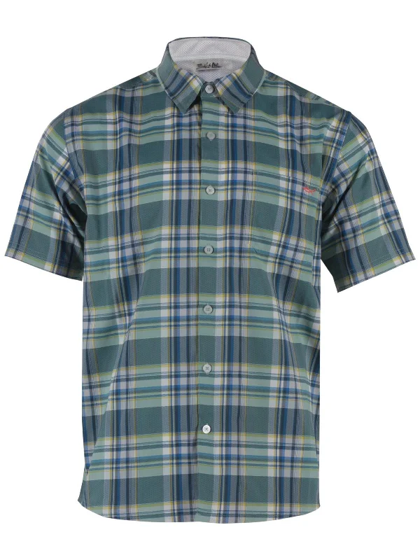 Men's stylish cotton shirt-Mens Plaid Woven Button-Down Shirt