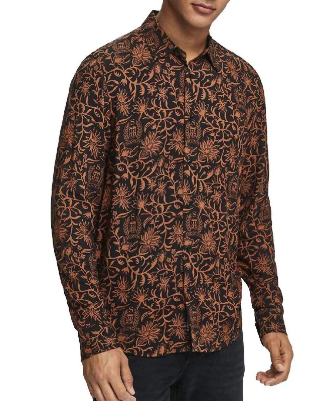 Men's breathable casual shirt-Mens Regular Fit Shirt In Multi